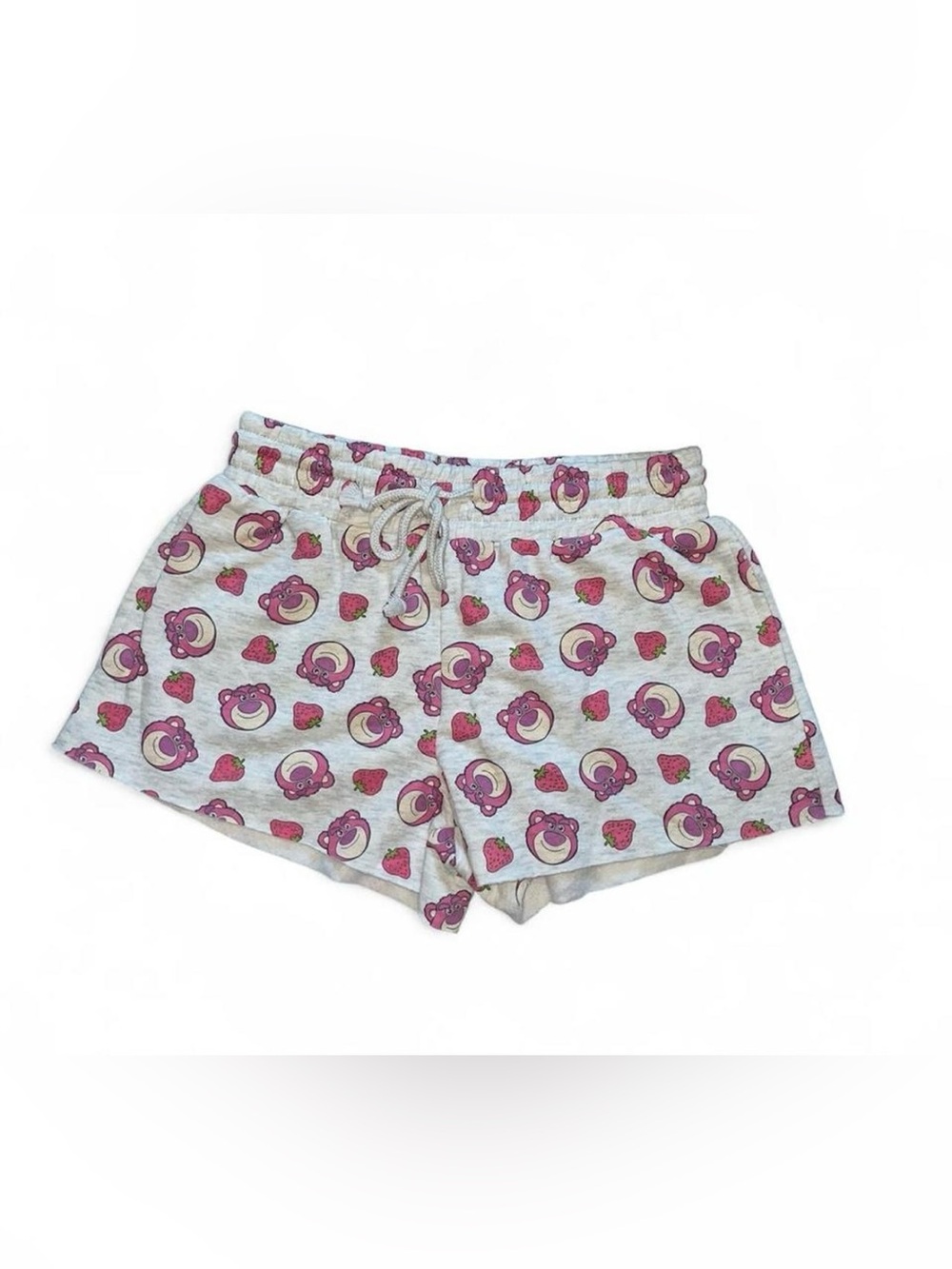 Pixar Lotso strawberry Toy Story lounge shorts with pockets in size small. New
